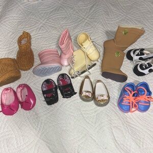 American girl doll shoes bundle (9 pairs)